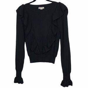 LoveRiche Black Ruffle Sweater Love Riche